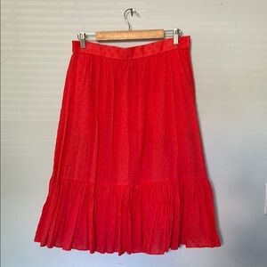 J. Crew bright coral midi skirt